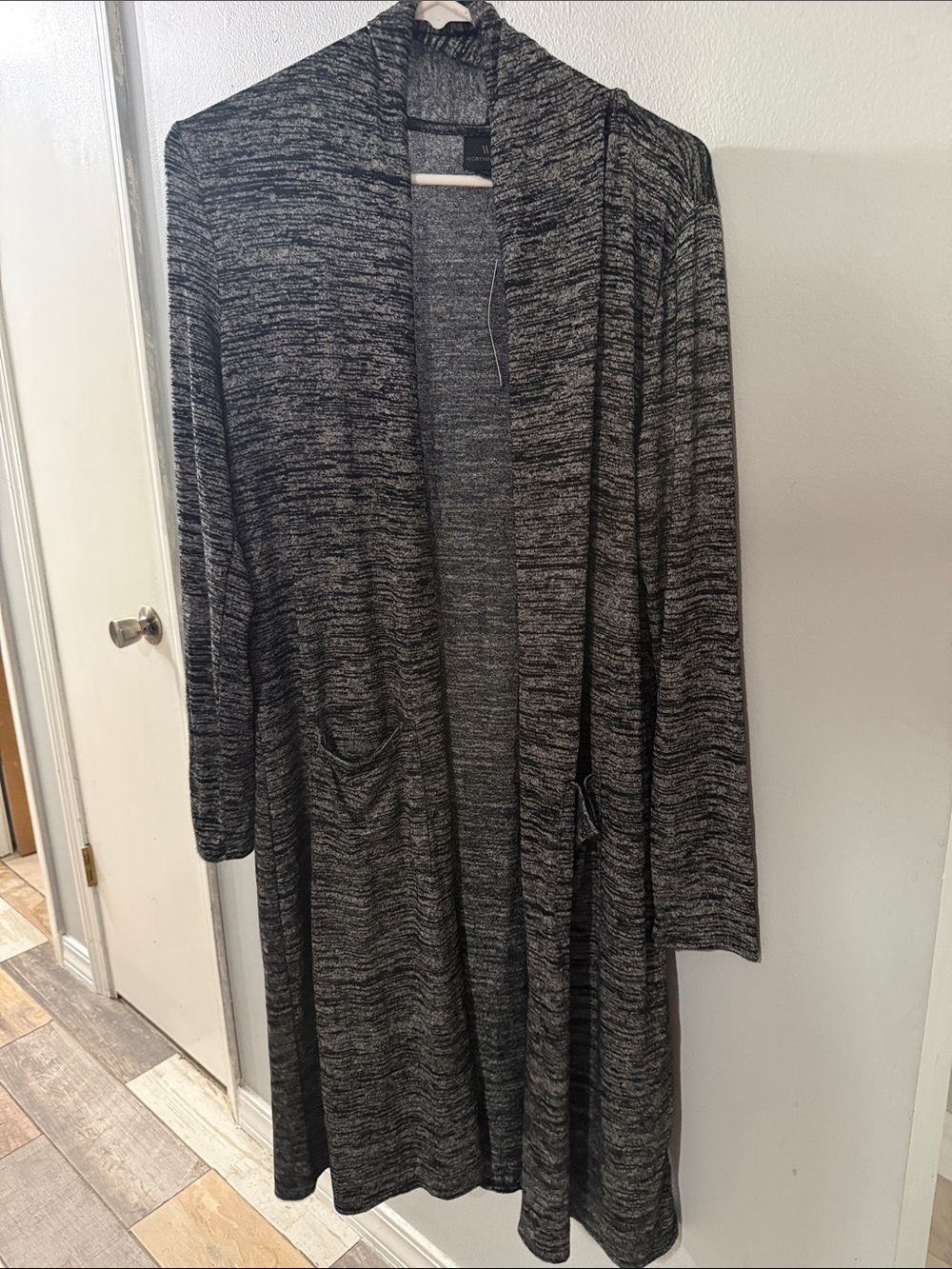 jcpenney Black Heather Open-Front Long Cardigan